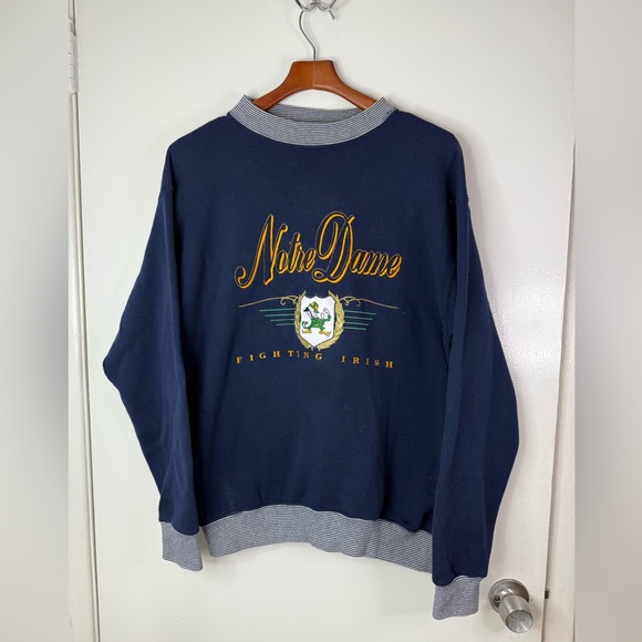 Notre Dame Fighting Irish vintage blue popover sweatshirt. XL - Picture 1 of 5